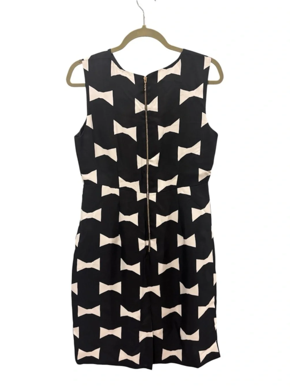 Kate Spade Cora Bow-Print Sheath Black Dress 10 EUC